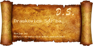 Draskovics Sába névjegykártya